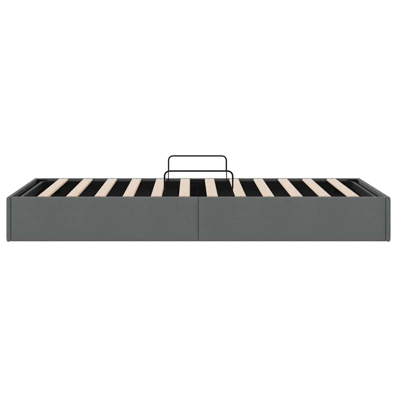 Pat cu storage Gri închis 100 x 203 cm Țesătură