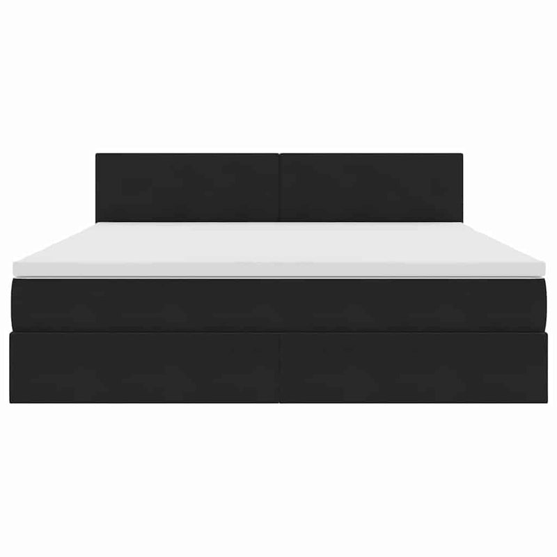 Pat cu storage cu headboard Negru 160 x 200 cm Catifea