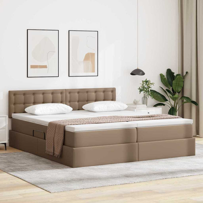 Pat cu storage Cappuccino 180 x 200 cm Piele artificială
