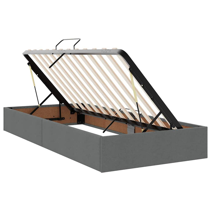 Pat cu storage Gri închis 200 x 200 cm Piele artificială
