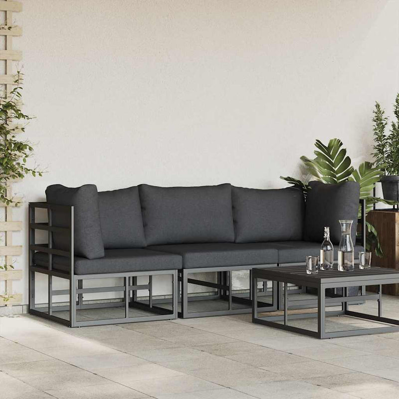 3 buc. Mobilier pentru Exterior Metal Negru și antracit