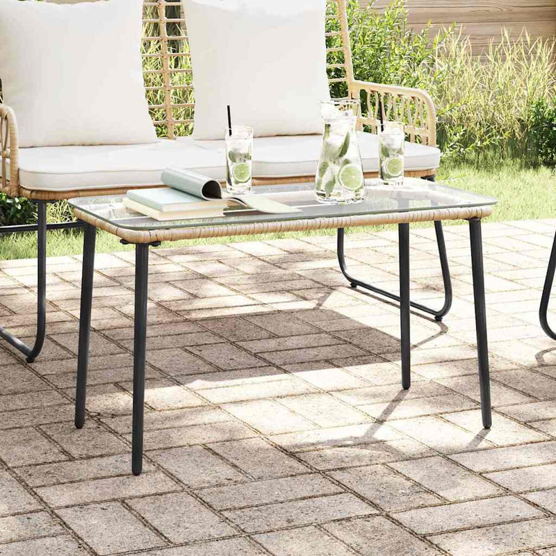 Masă de Grădină natural 80 x 40 x 45 cm poliratan