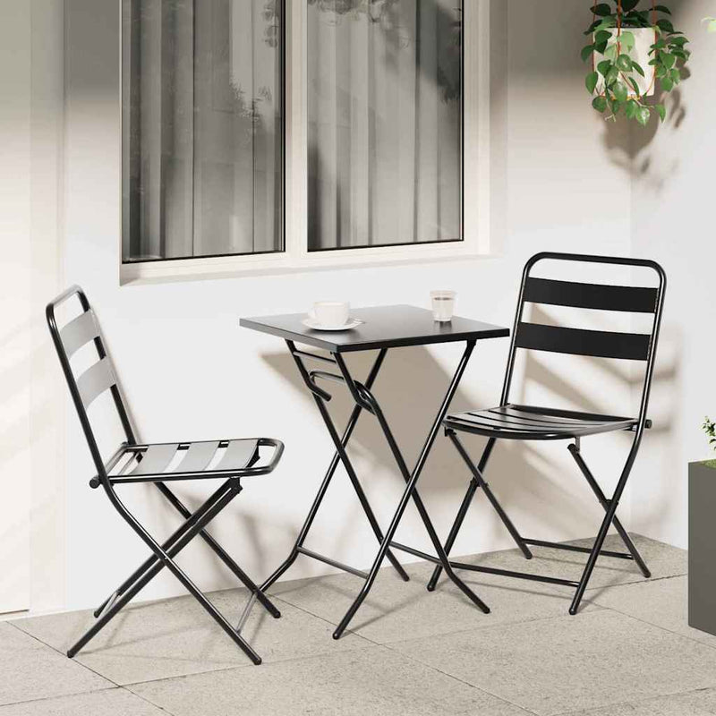 Set Bistro de Grădină 3 buc. Antracit Oțel