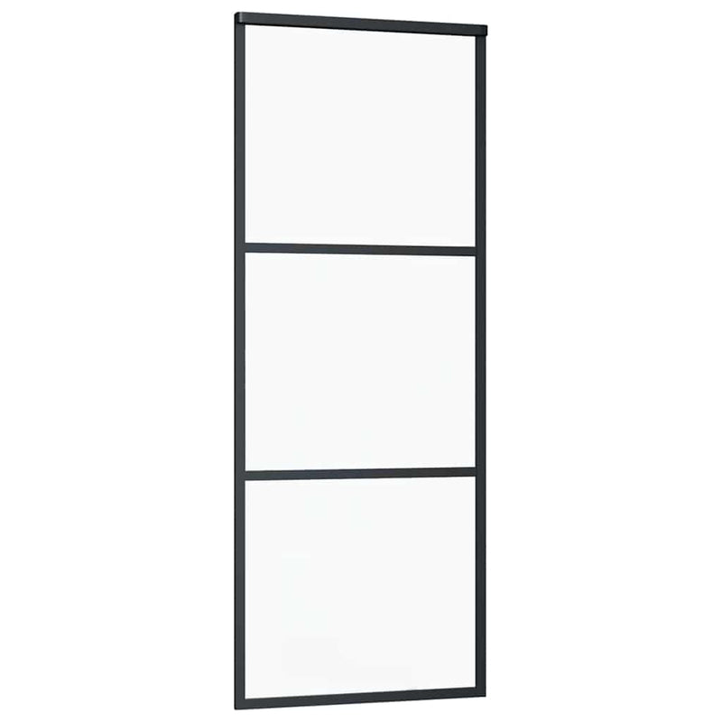 Ușă glisantă cu set de feronerie neagră 76x205 cm Sticlă ESG