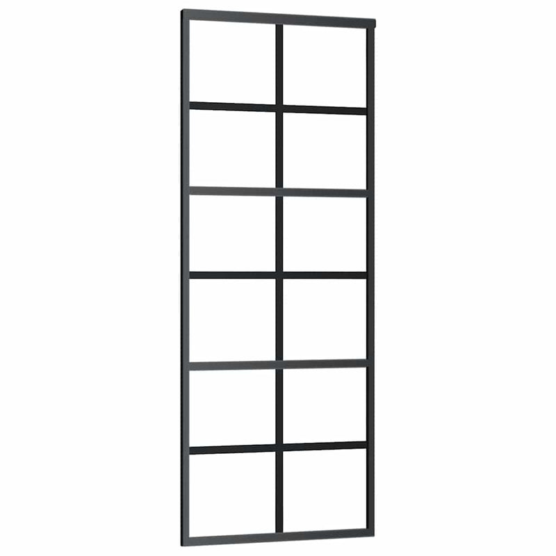Ușă glisantă cu set de feronerie neagră 76x205 cm Sticlă ESG