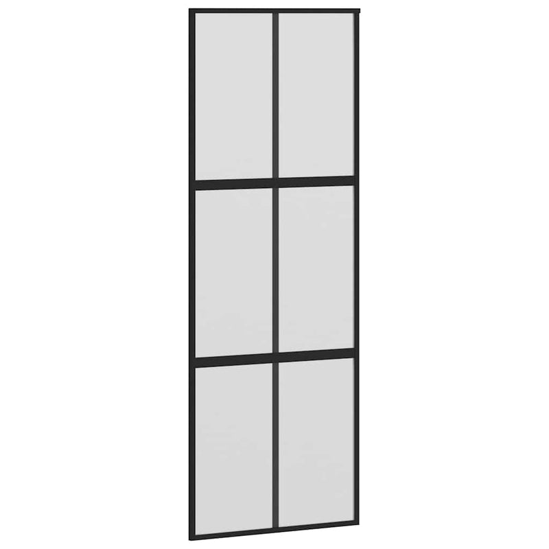 Ușă glisantă cu set feronerie neagră 90x205cm sticlă securizată
