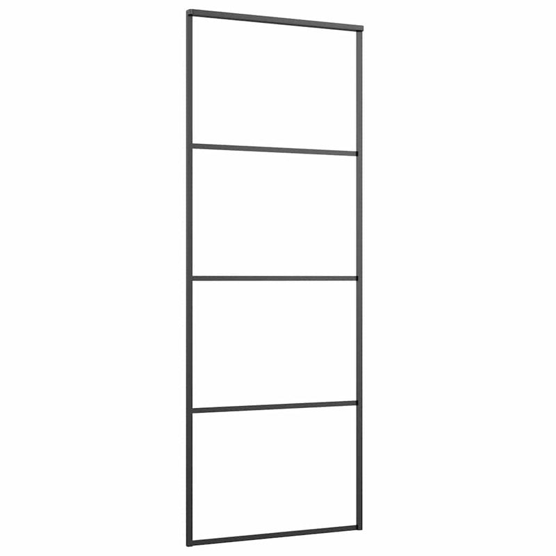 Ușă glisantă cu set de feronerie neagră 76x205 cm Sticlă ESG