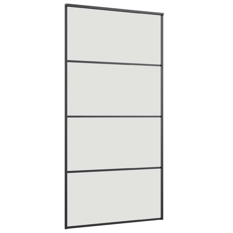 Ușă glisantă cu set de feronerie neagră 102,5x205 cm Sticlă ESG