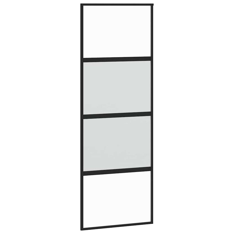 Ușă glisantă cu set feronerie neagră 76x205cm sticlă securizată