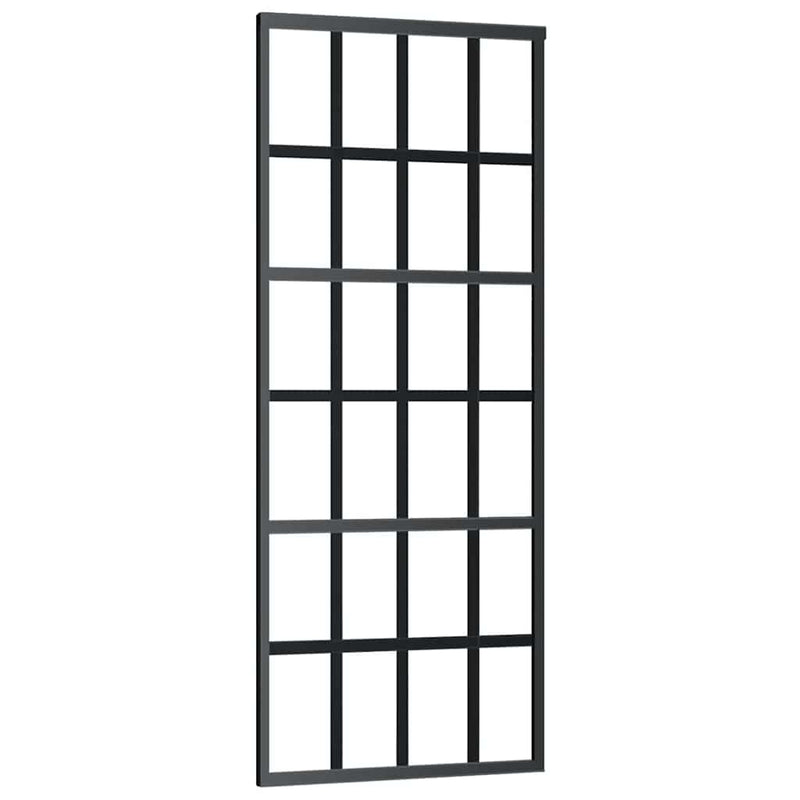 Ușă glisantă cu set de feronerie neagră 76x205 cm Sticlă ESG