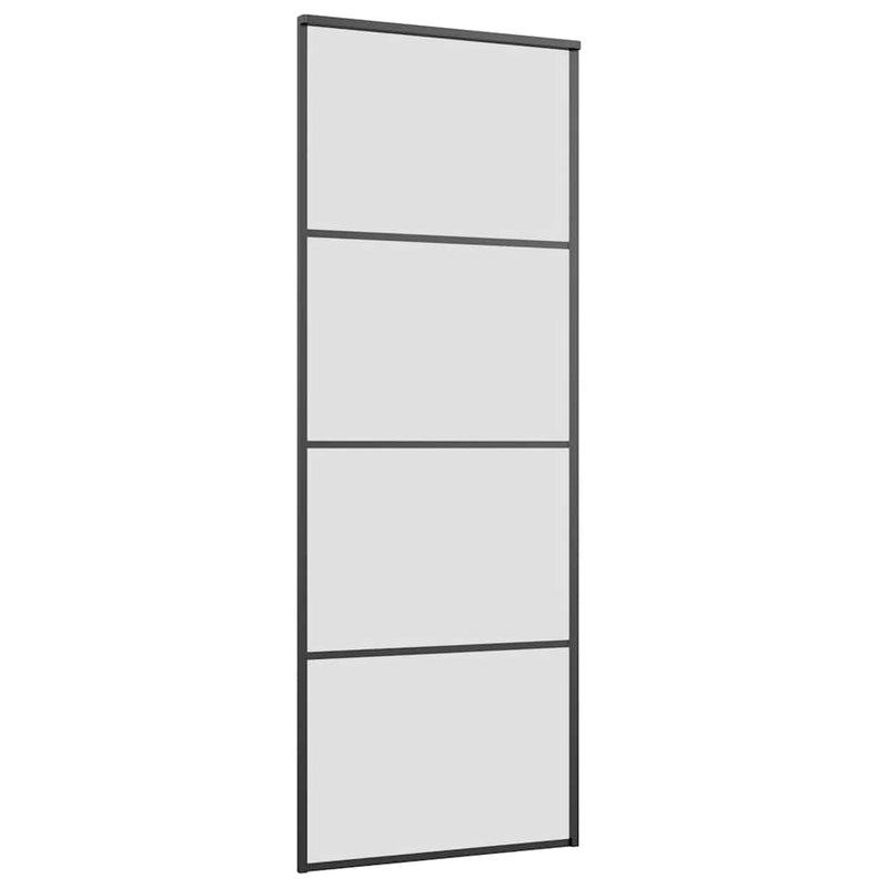 Ușă glisantă cu set de feronerie neagră 76x205 cm Sticlă ESG