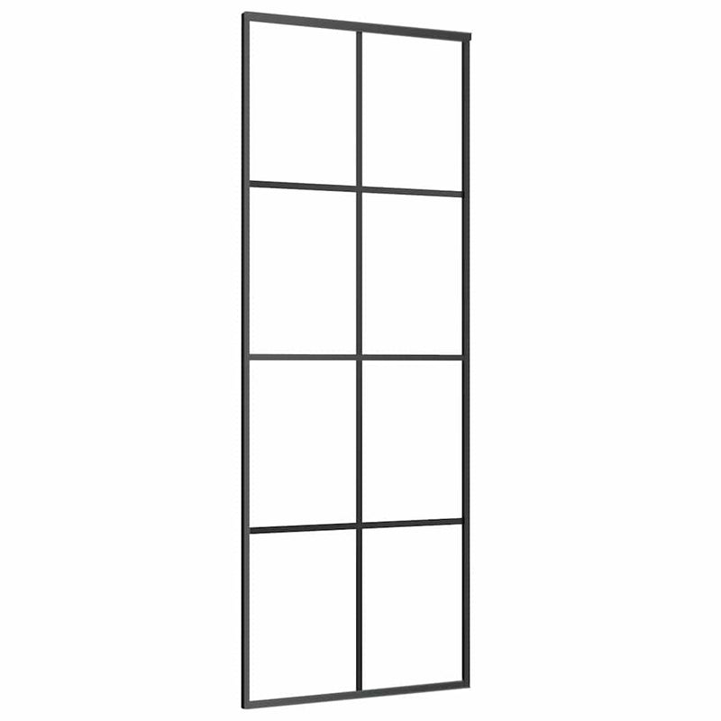 Ușă glisantă cu set de feronerie neagră 76x205 cm Sticlă ESG