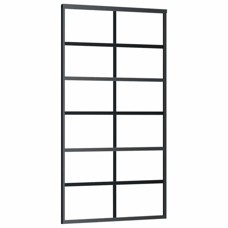 Ușă glisantă cu set de feronerie neagră 102x205 cm Sticlă ESG