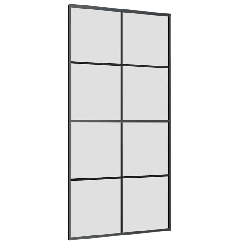 Ușă glisantă cu set de feronerie neagră 102,5x205 cm Sticlă ESG