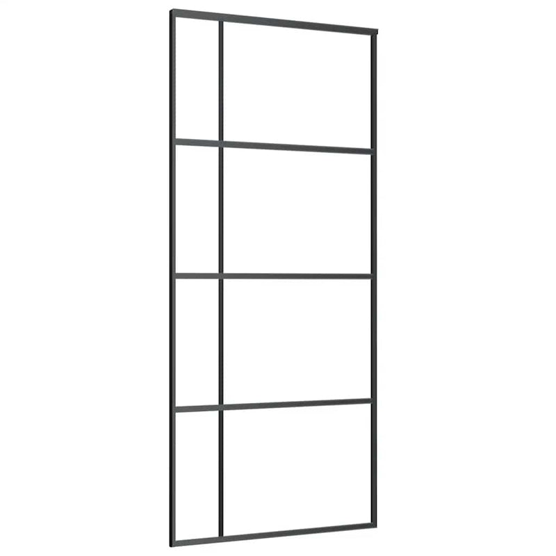 Ușă glisantă cu set de feronerie neagră 90x205 cm Sticlă ESG