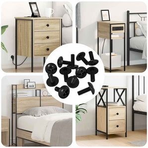 Șuruburi cu manșon 12 buc. Negru M4 x 10 mm Fier
