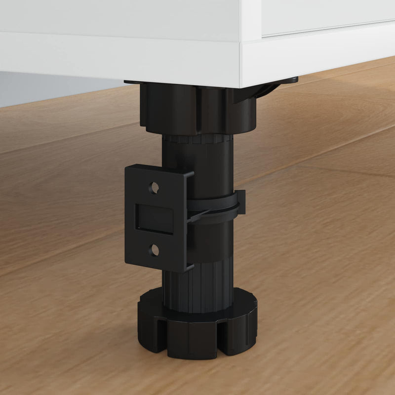 Picioare de mobilă Reglabil 2 buc. Negru 46 x 46 x 128 mm PP