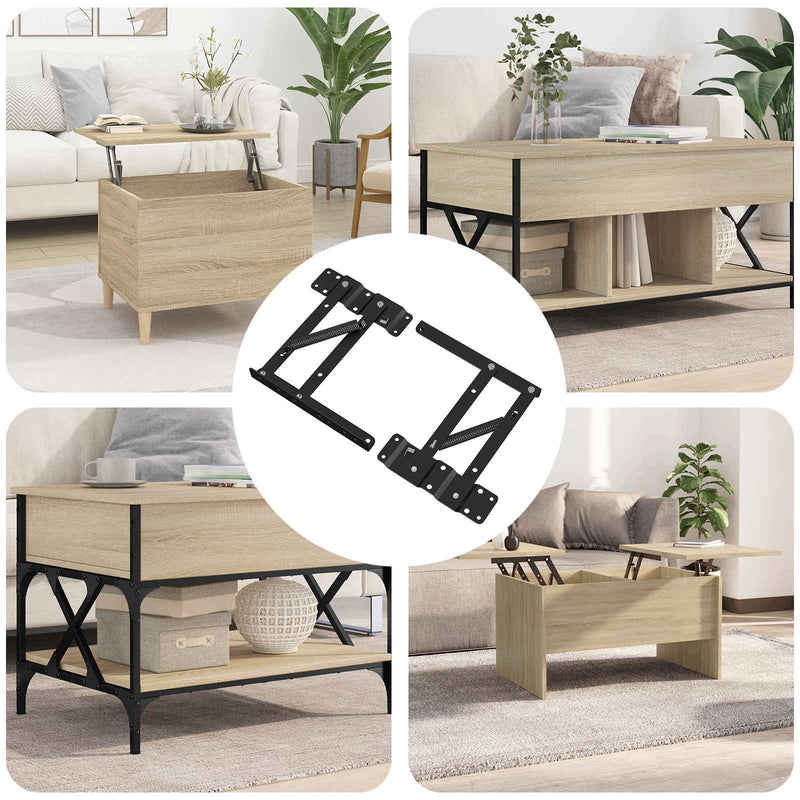 Mecanism de ridicare pentru pat 12 buc. Negru 340 x 95 x 40 mm