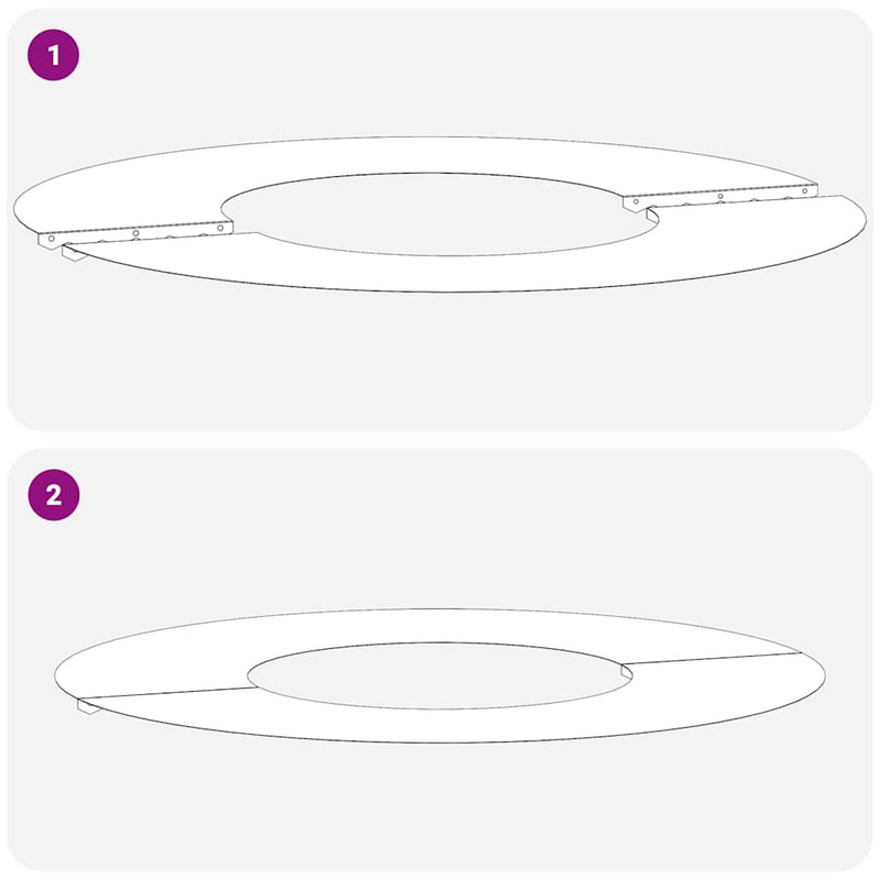 potrivit pentru inel de copac plat Alb Ø30/60 cm Oțel