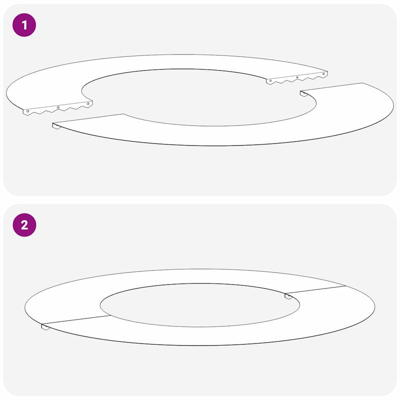potrivit pentru inele de copac plat 5 buc. Alb Ø40/70 cm Oțel
