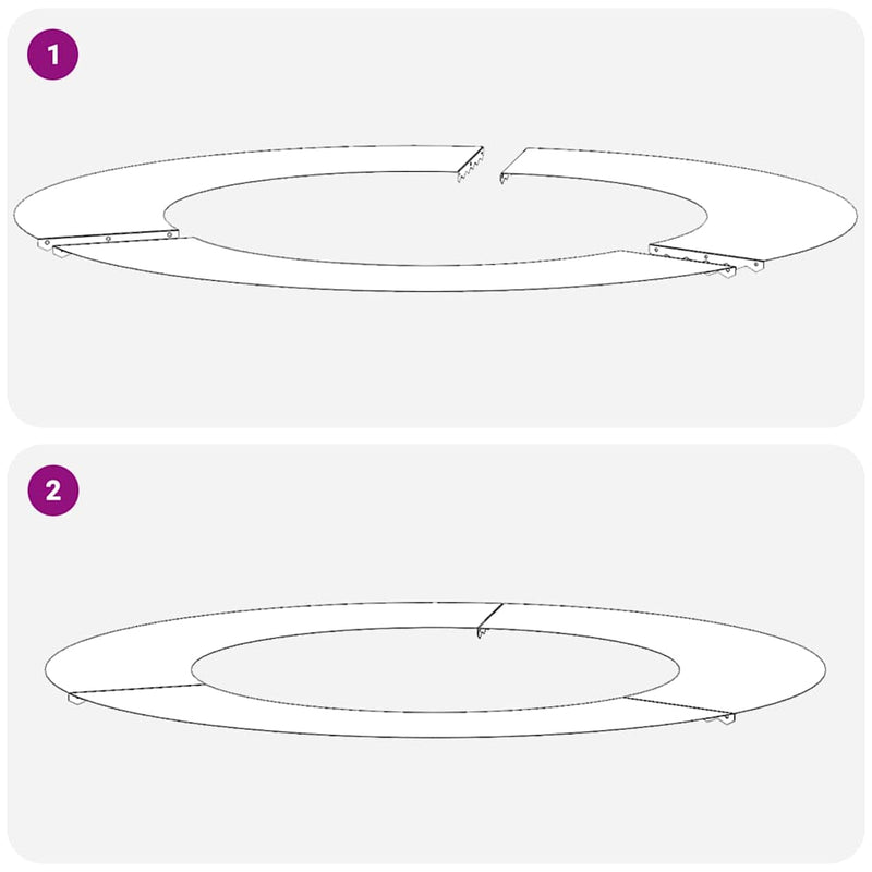 potrivit pentru inele de copac plat 5 buc. Alb Ø50/80 cm Oțel