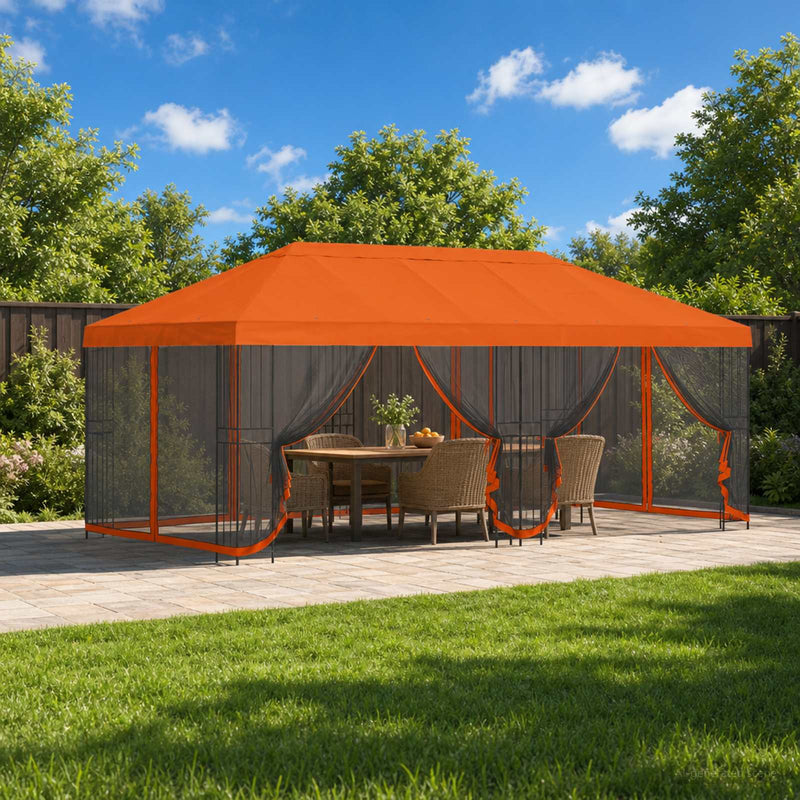 Pavilion cu panouri laterale 6 x 3 m Portocaliu