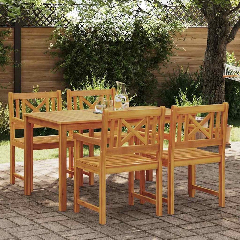 Set de masă pentru grădină 5 buc. Maro Lemn Solid de Acacia