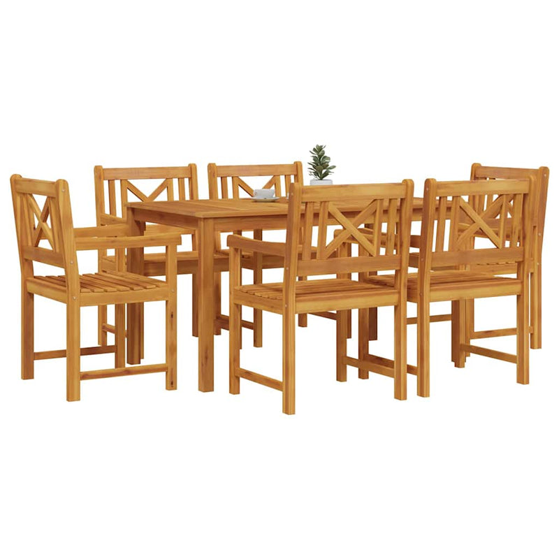 Set de masă pentru grădină 7 buc. Maro Lemn Solid de Acacia