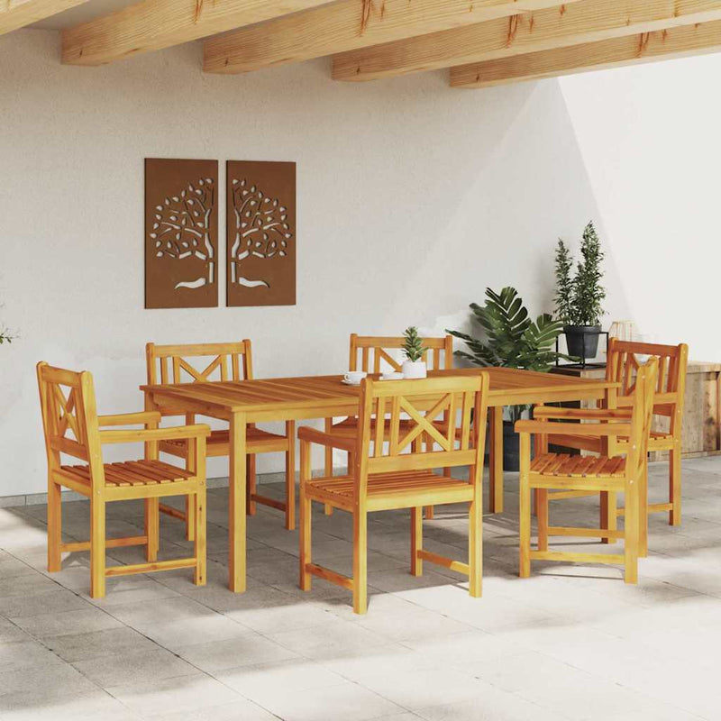 Set de masă pentru grădină 7 buc. Maro Lemn Solid de Acacia