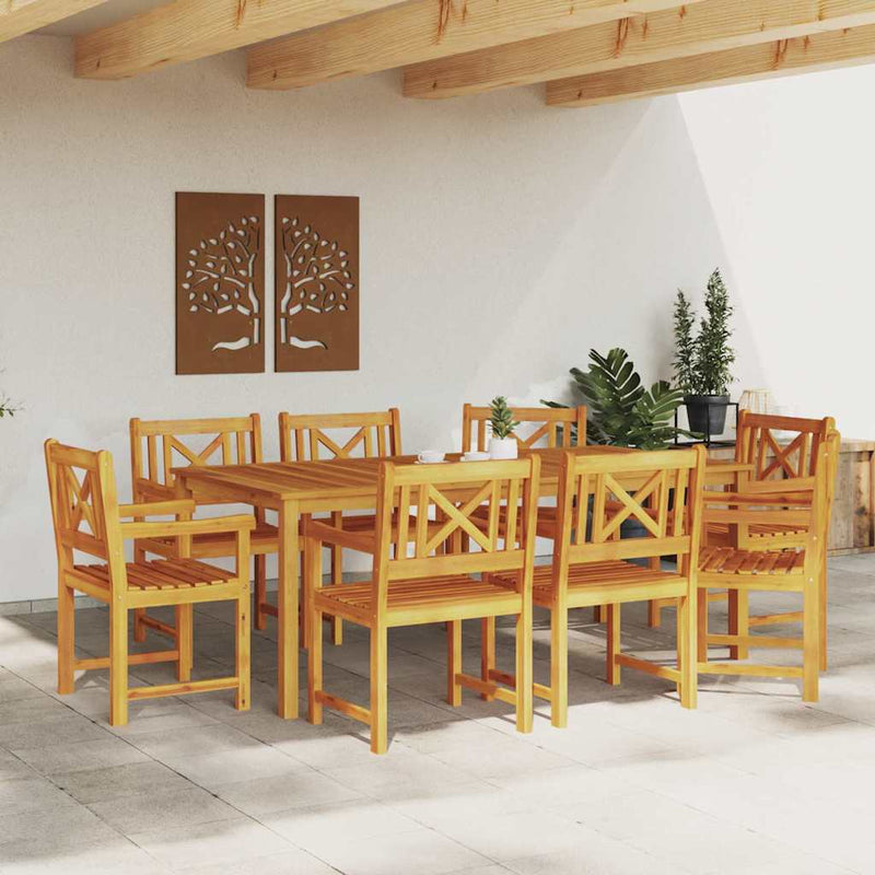 Set de masă pentru grădină 9 buc. Maro Lemn Solid de Acacia