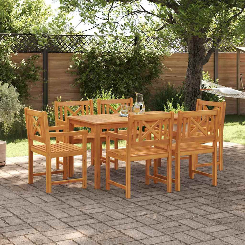 Set de masă pentru grădină 7 buc. Maro Lemn Solid de Acacia