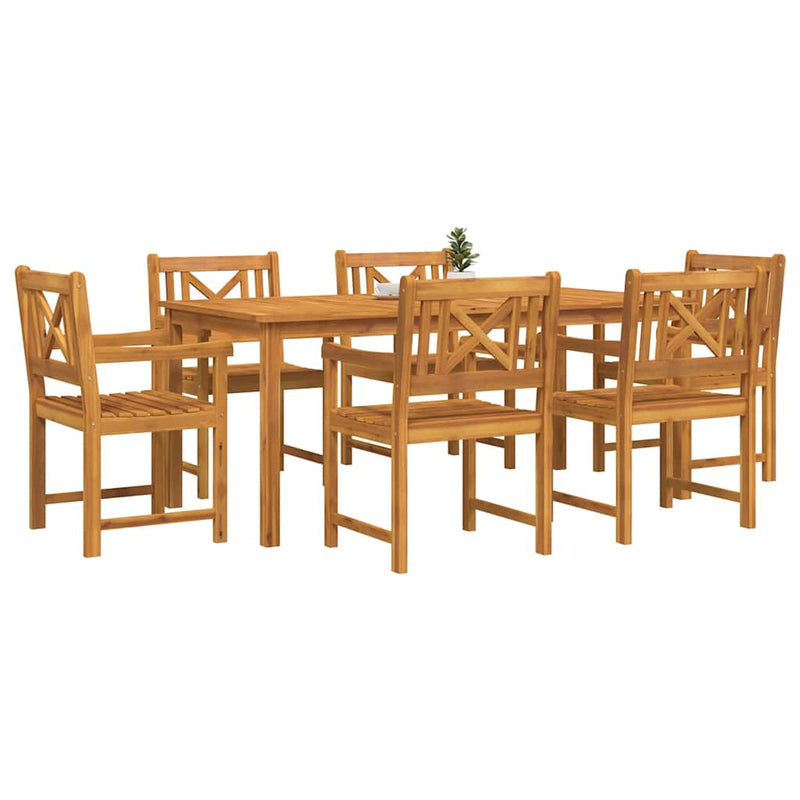 Set de masă pentru grădină 7 buc. Maro Lemn Solid de Acacia