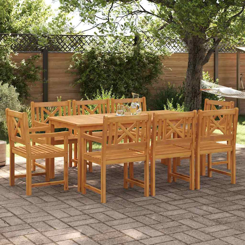 Set de masă pentru grădină 9 buc. Maro Lemn Solid de Acacia