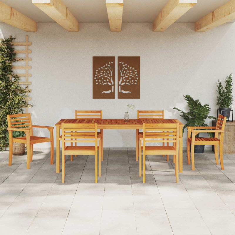 Set de masă pentru grădină 7 buc. Maro Lemn Solid de Acacia