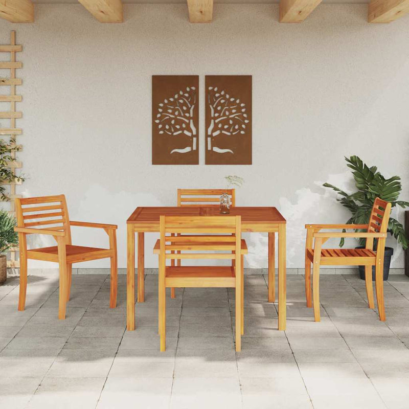 Set de masă pentru grădină 5 buc. Maro Lemn Solid de Acacia