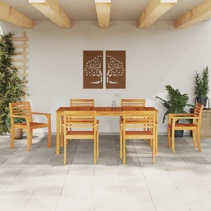 Set de masă pentru grădină 7 buc. Maro Lemn Solid de Acacia