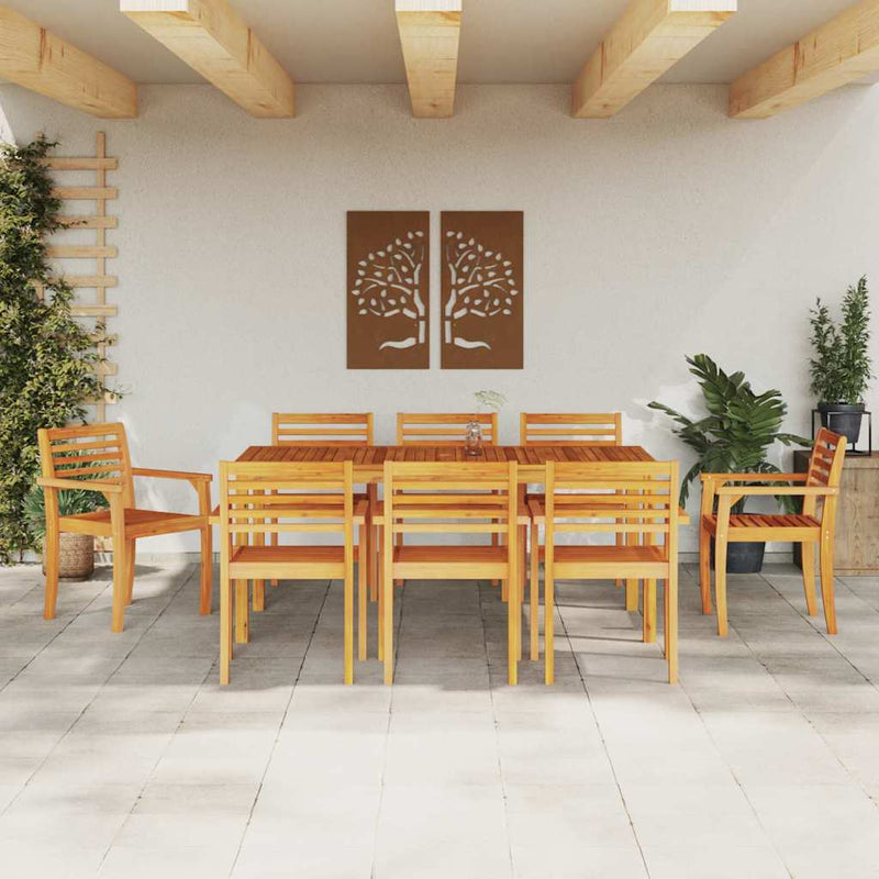 Set de masă pentru grădină 9 buc. Maro Lemn Solid de Acacia