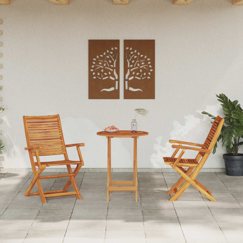 Set Bistro Pliabil 3 buc. Maro Lemn Solid de Acacia
