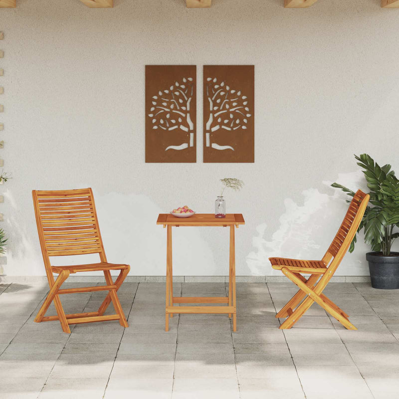 Set Bistro Pliabil 3 buc. Maro Lemn Solid de Acacia