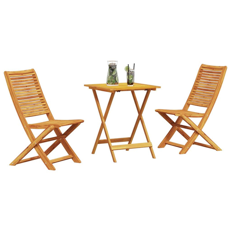Set Bistro Pliabil 3 buc. Maro Lemn Solid de Acacia
