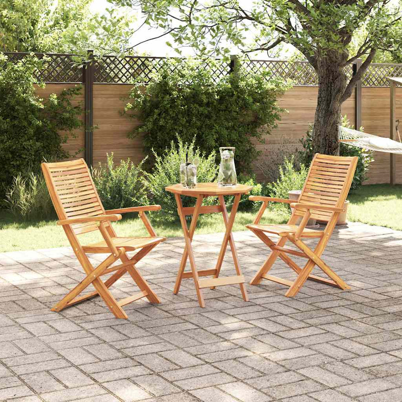 Set Bistro Pliabil 3 buc. Maro Lemn Solid de Acacia