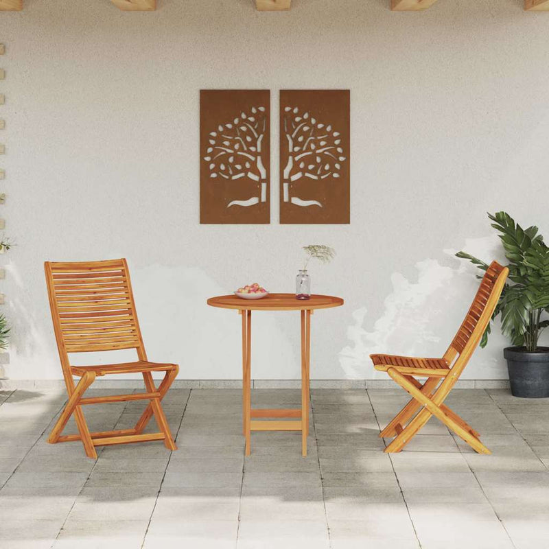 Set Bistro Pliabil 3 buc. Maro Lemn Solid de Acacia