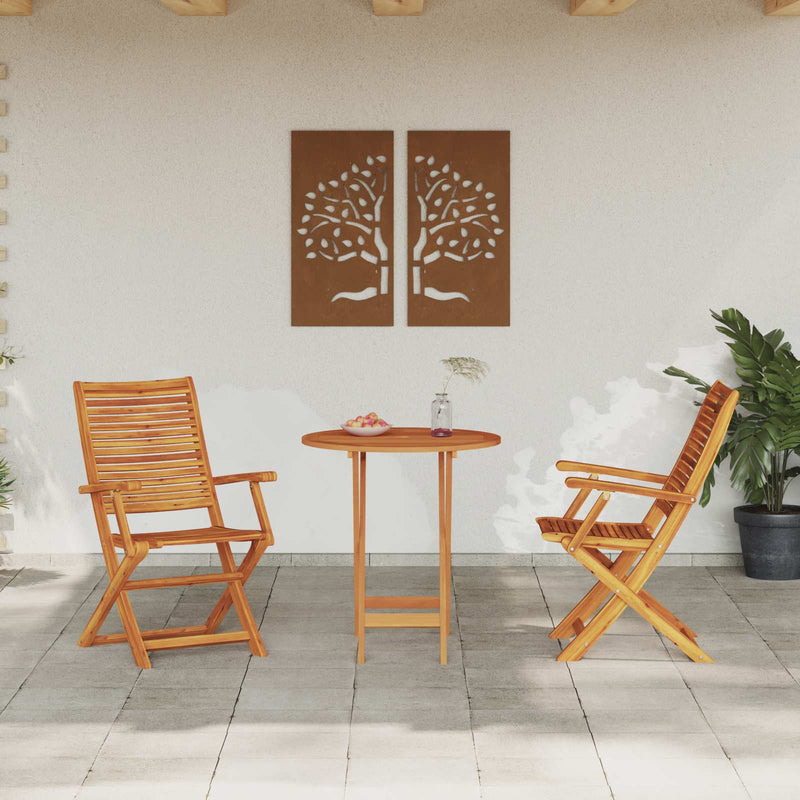 Set Bistro Pliabil 3 buc. Maro Lemn Solid de Acacia