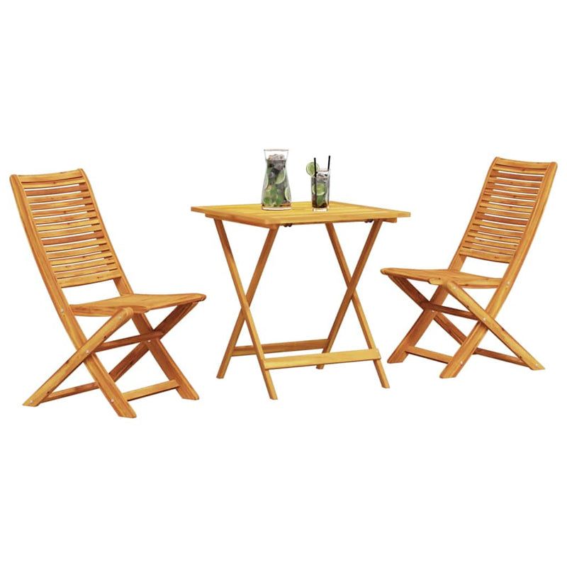 Set Bistro Pliabil 3 buc. Maro Lemn Solid de Acacia