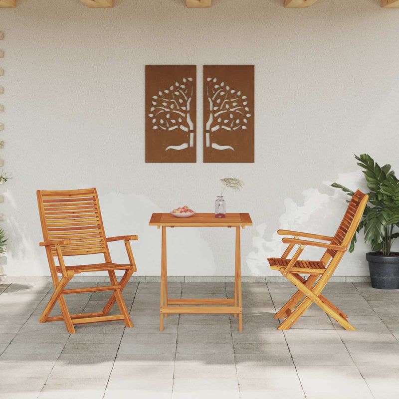 Set Bistro Pliabil 3 buc. Maro Lemn Solid de Acacia