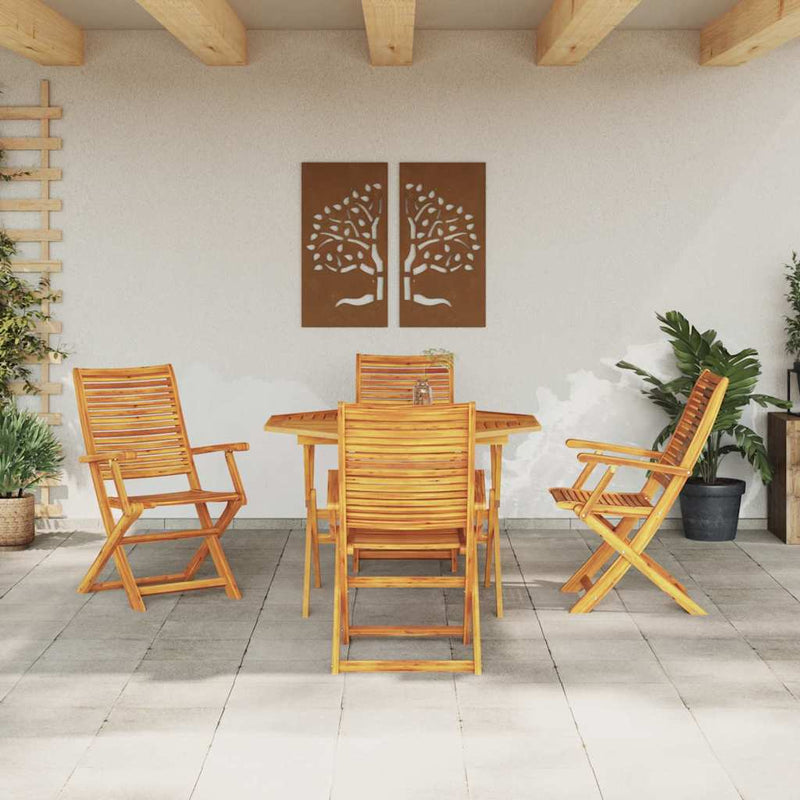 Set de masă pentru grădină 5 buc. Maro Lemn Solid de Acacia