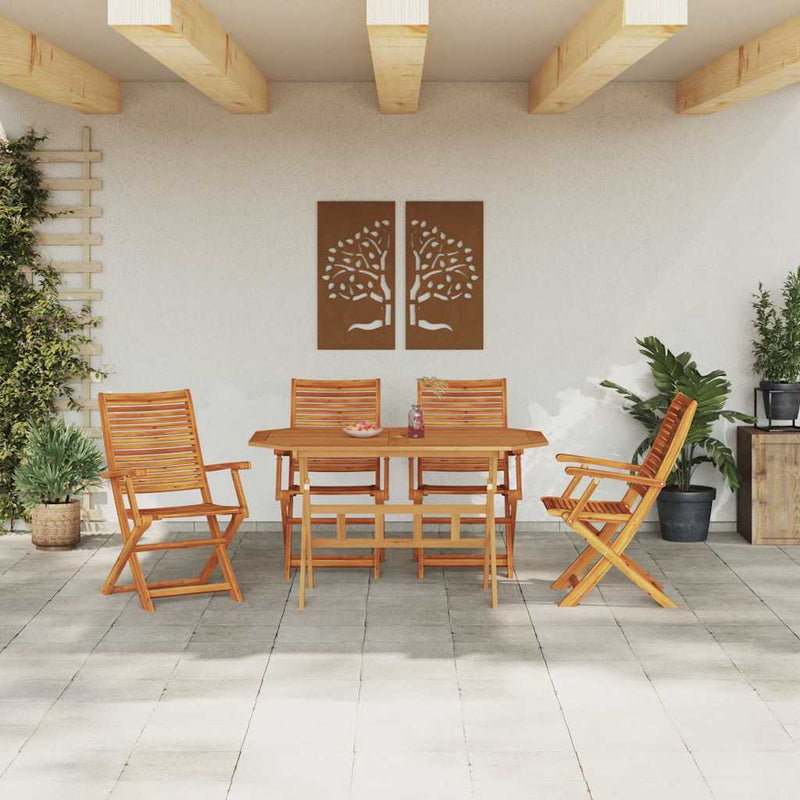 Set de masă pentru grădină 5 buc. Maro Lemn Solid de Acacia