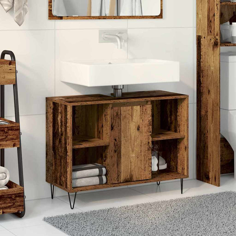 Dulap de Baie Lemn Vechi 80 x 33 x 60 cm Lemn prelucrat