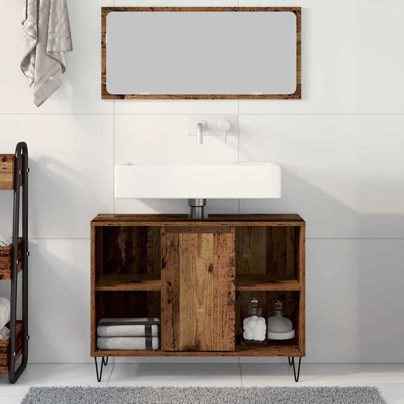 Dulap de Baie Lemn Vechi 80 x 33 x 60 cm Lemn prelucrat