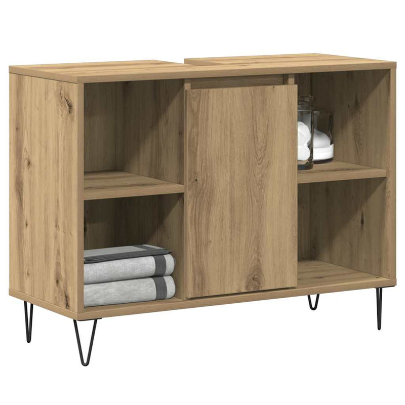 Dulap de Baie Stejar Artizanal 80 x 33 x 60 cm Lemn prelucrat
